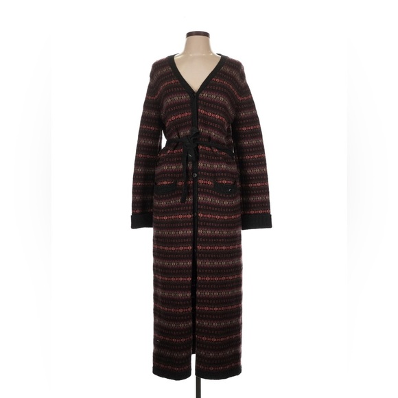 Ralph Lauren Sweaters - Ralph Lauren Wool Long Cardigan Sweater Fair Isle Blanket Coat Vintage 90s L